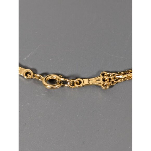 Vintage Gold Tone Triple Chain Layered Necklace Long 26" Classic Elegant - Picture 6 of 8